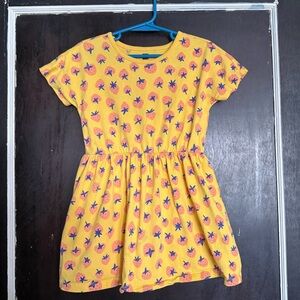 Tea Collection Yellow and Pink Strawberry Dress 5T play condition